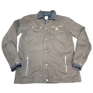 Carhartt Multi Pocket J286 WAL Duk Canvas Quilted Utility Snap Jacket Large Tall